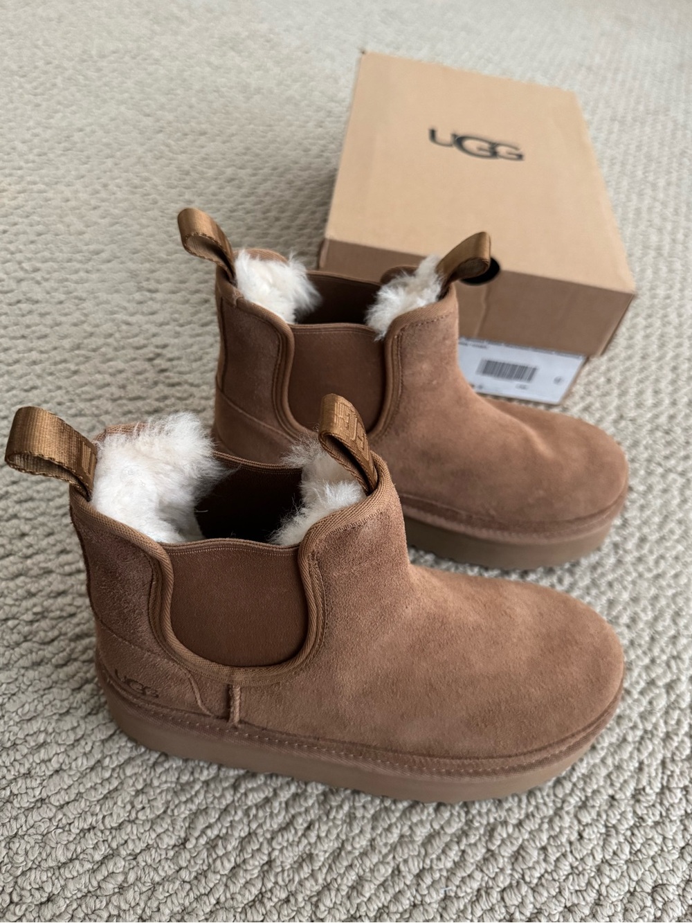 Kids' Neumel Water Resistant Genuine Shearling Platform Chelsea Boot